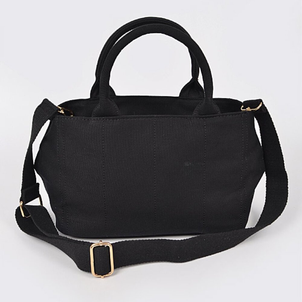 Canvas TOTE/SHOULDER BAG in Back or Teal